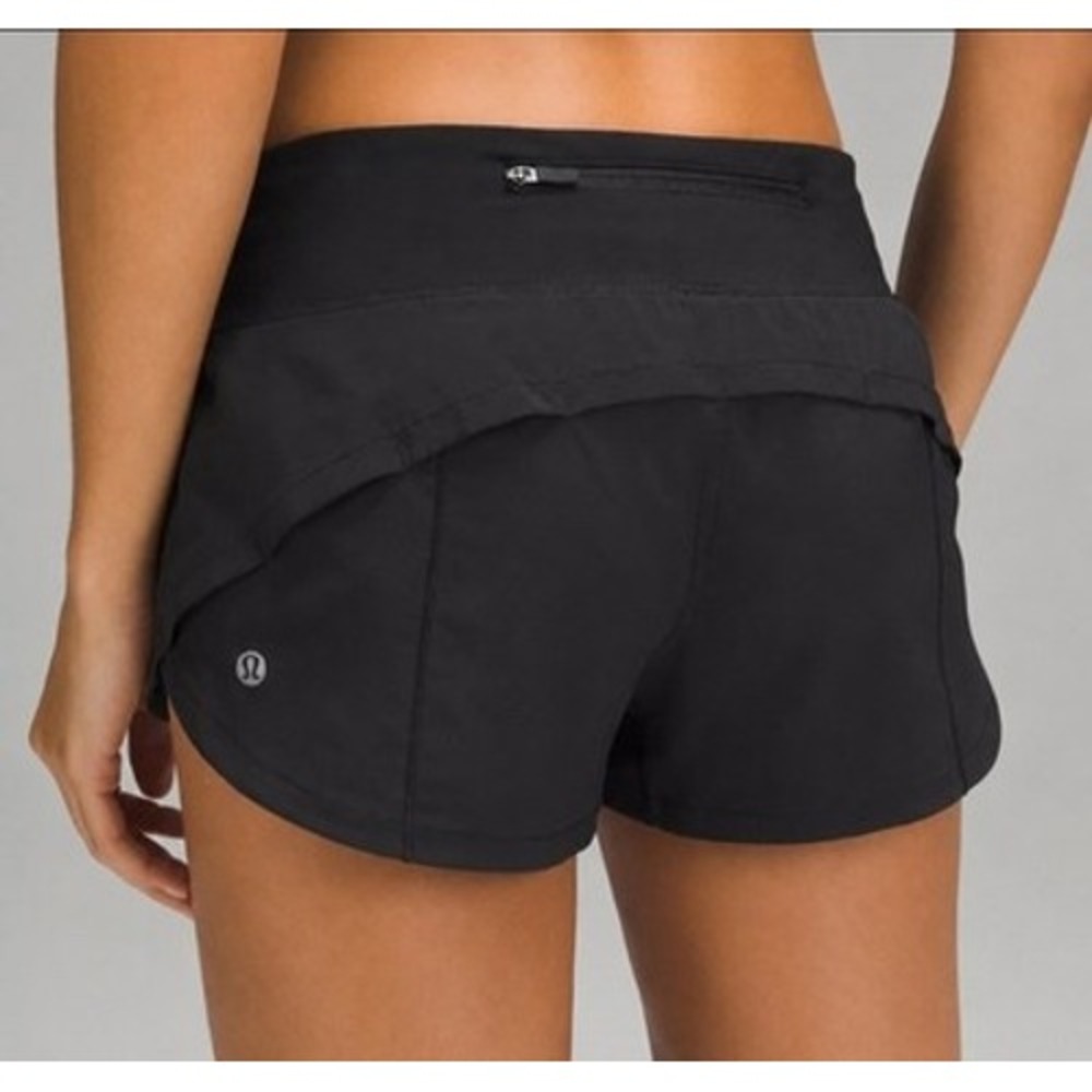 Lululemon Speed Up Low Rise Shorts Black 2" Inseam Size 4 Mini Running Vintage